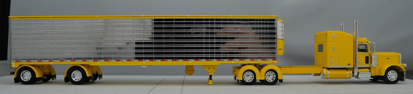 60-1733 Yellow Chrome 1/64 DCP Peterbilt 389 w/ Utility Refrigerated Trailer