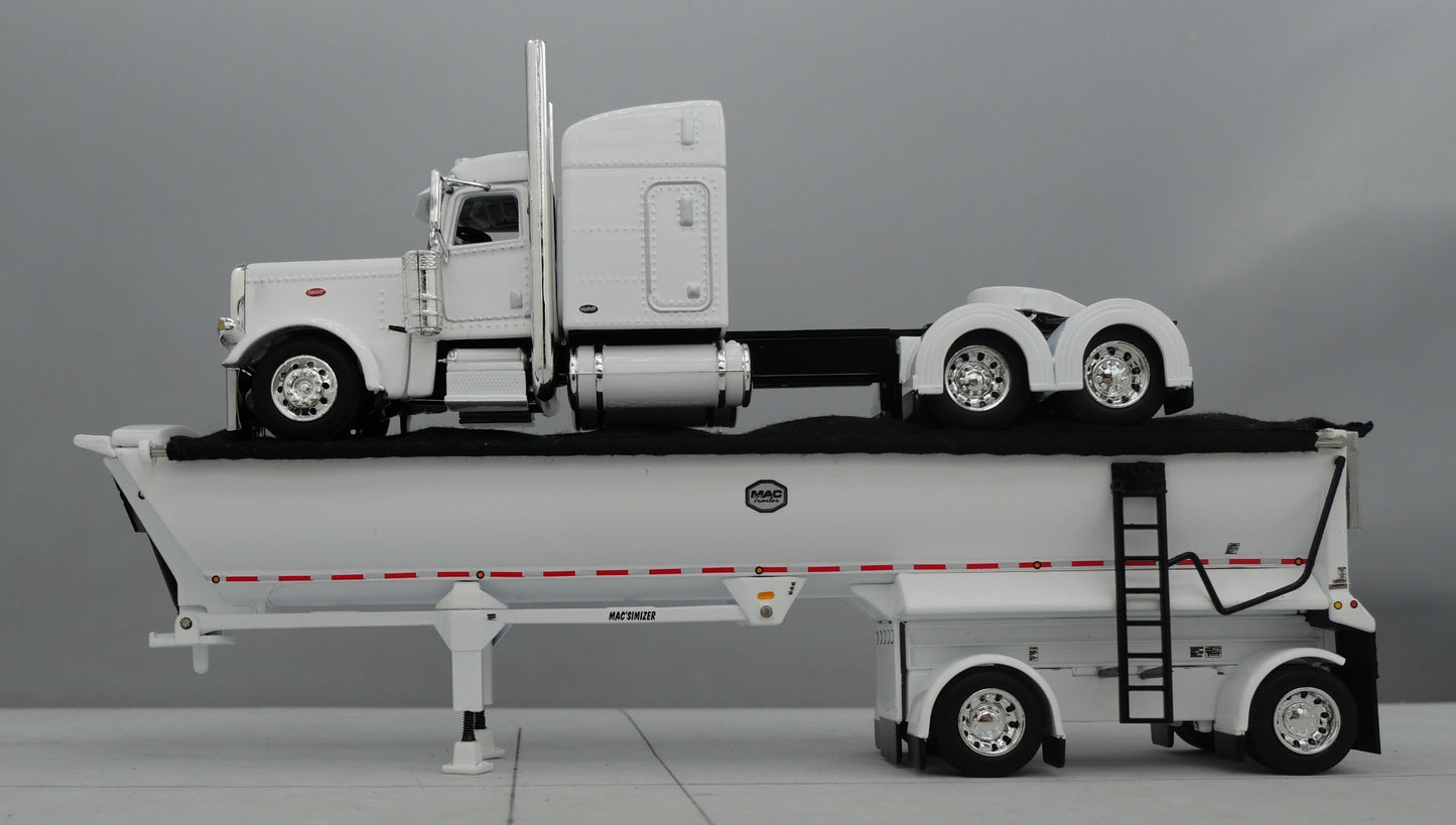 60-1739 1/64 DCP Peterbilt 389 w/ Mac Round Dump Trailer White White