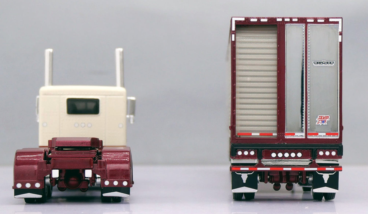 #60-1837 Maroon / Cream Peterbilt w/ Wilson Livestock Trailer