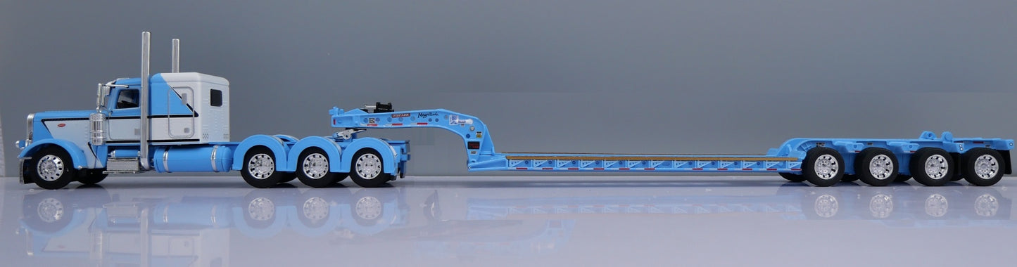 DCP #60-1972 Baby Blue Peterbilt 389 W Lowboy Trailer