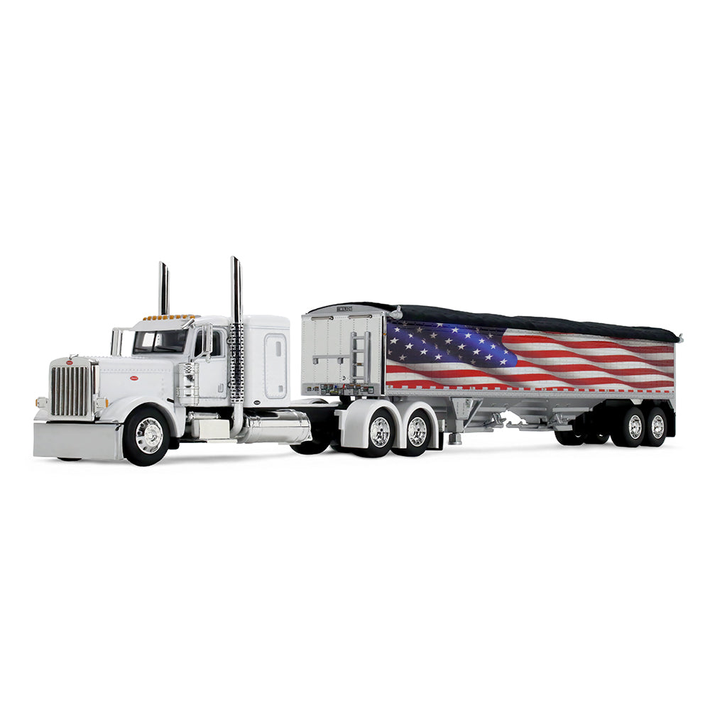 #69-2368 Wilson USA 250 White Peterbilt 389 & Wilson Grain Trailer