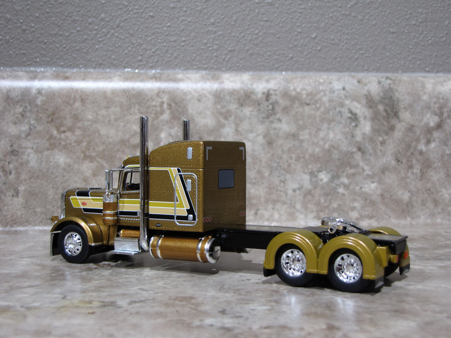 CAB 1741 Gold 389 Peterbilt Semi Truck