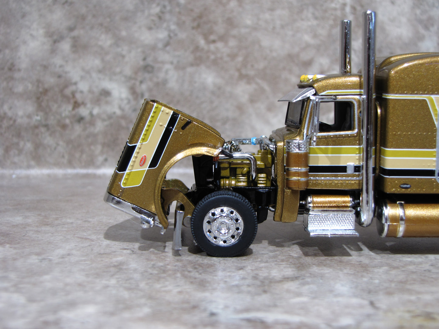 CAB 1741 Gold 389 Peterbilt Semi Truck