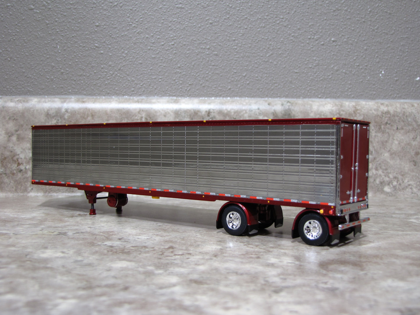 TRL 1734 Chrome Maroon Utility Refrigerated Spread Axle Trailer
