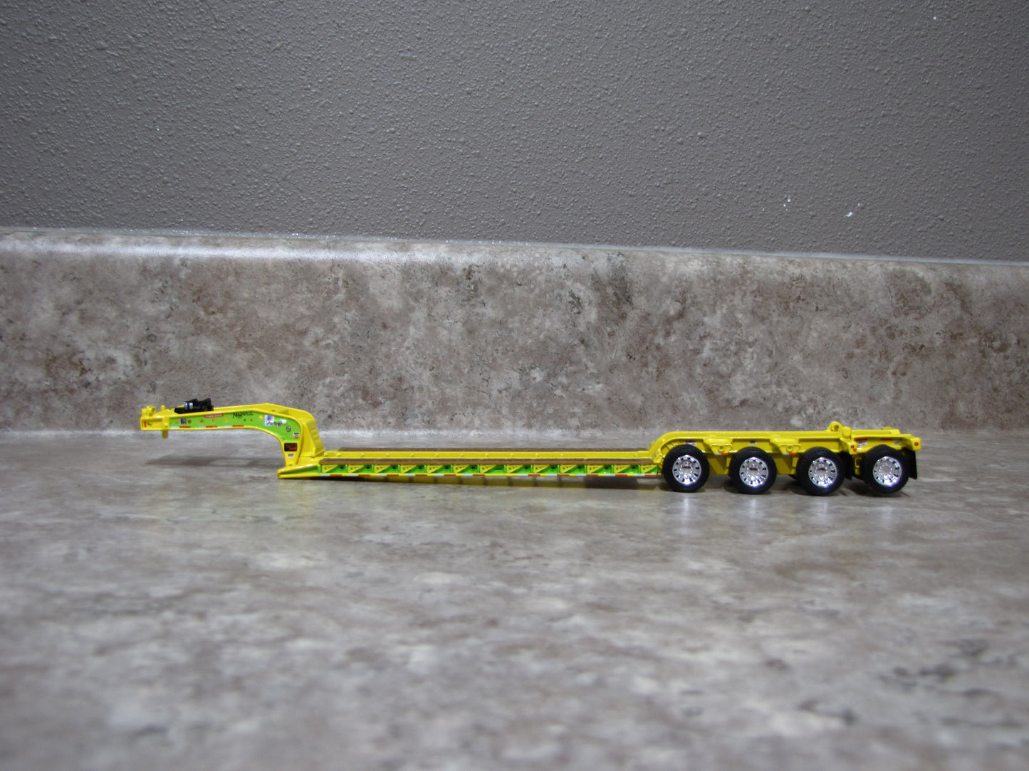 TRL1974 Yellow Green Fontaine Magnitude Lowboy Trailer w Flip Axle