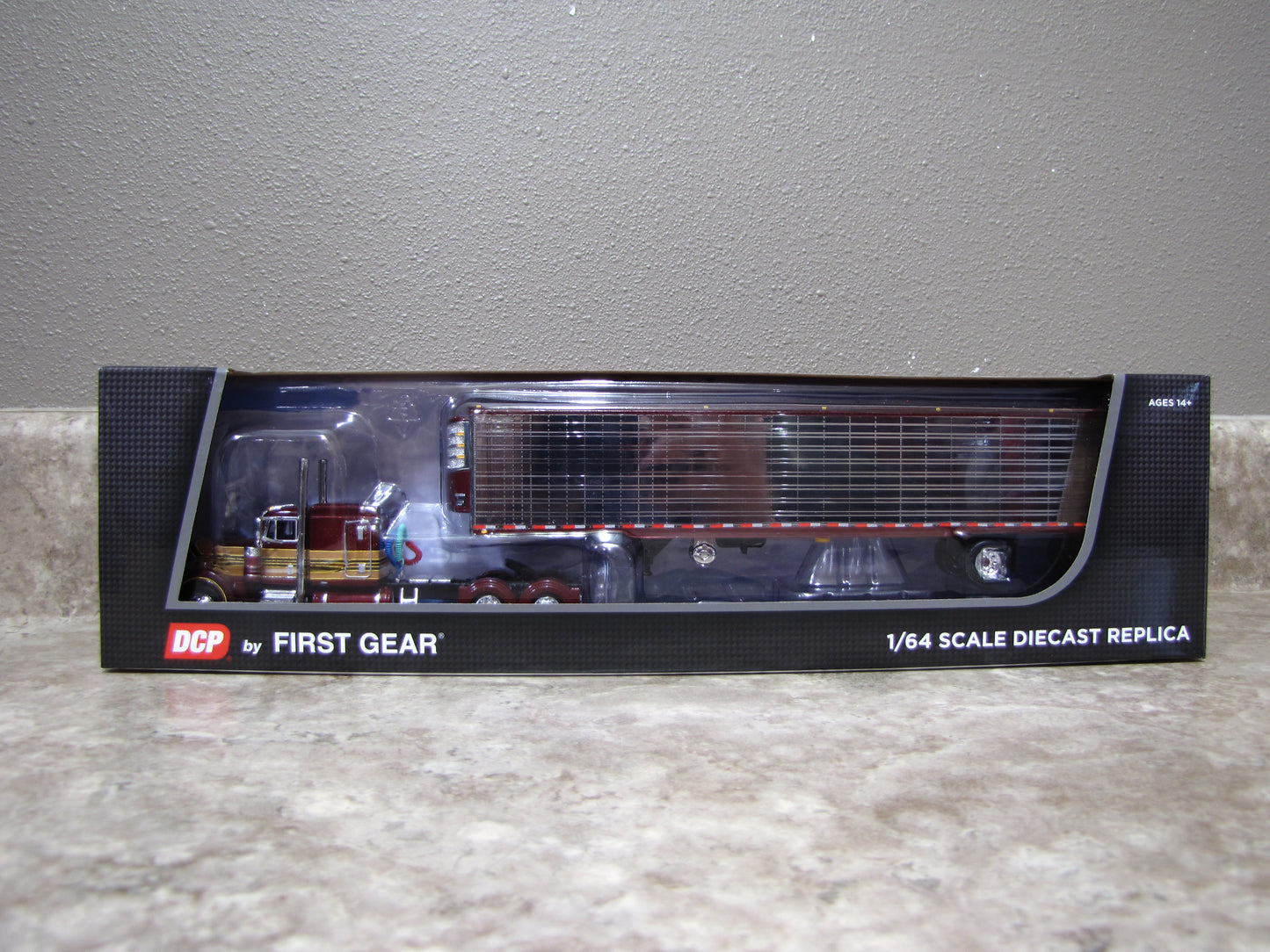#60-1729 1/64 Peterbilt 379 with Utility Trailer Red Chrome