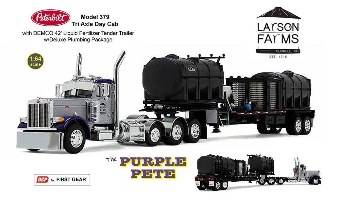 #69-2065 Larson Farms "Purple Pete" 379 Peterbilt w/ Demco Fertilizer Tender Trailer