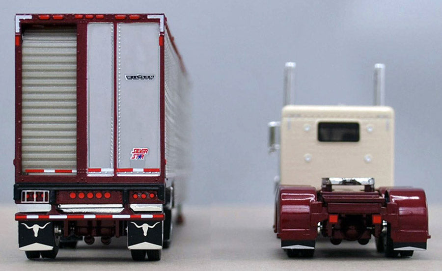 RETIRED #60-0938 Garnet Red & Cream Peterbilt Livestock Set