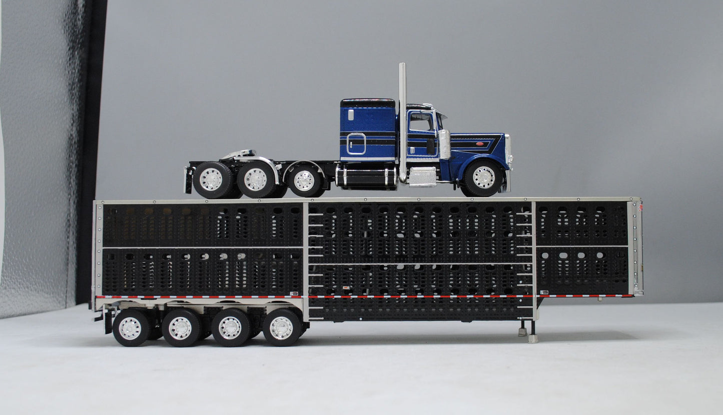 RETIRED #60-1101 Peterbilt Blue Black Wilson Livestock Set
