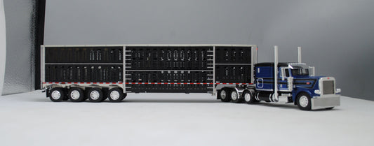 RETIRED #60-1101 Peterbilt Blue Black Wilson Livestock Set