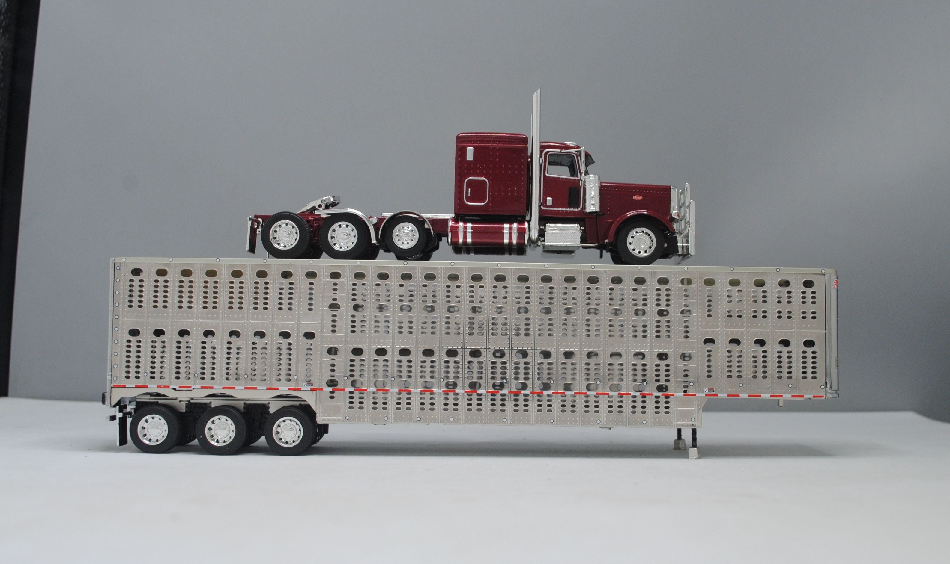RETIRED #60-1106 Peterbilt Garnet Red Wilson Silver Tri-Axle