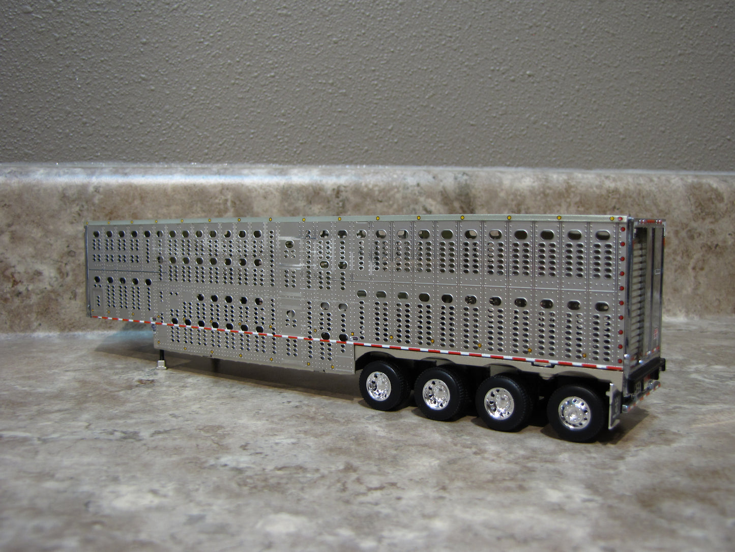 TRL 1053 Silver Wilson Quad Axle Livestock Trailer