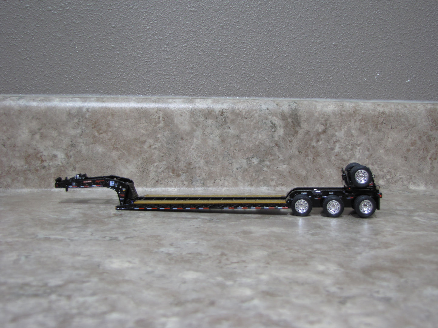 TRL1476 Black Fontaine Magnitude Lowboy Trailer w Flip Axle