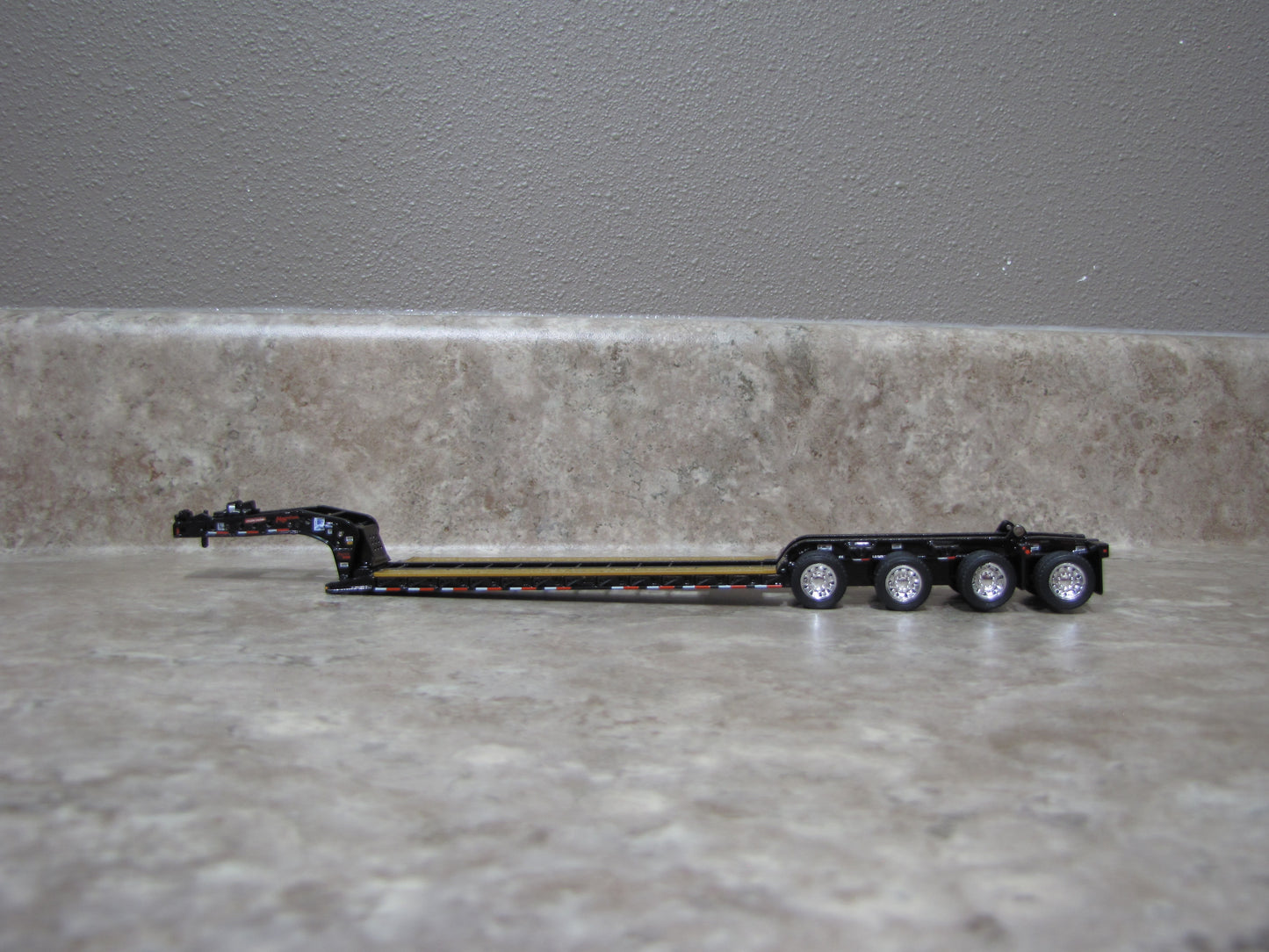 TRL1476 Black Fontaine Magnitude Lowboy Trailer w Flip Axle