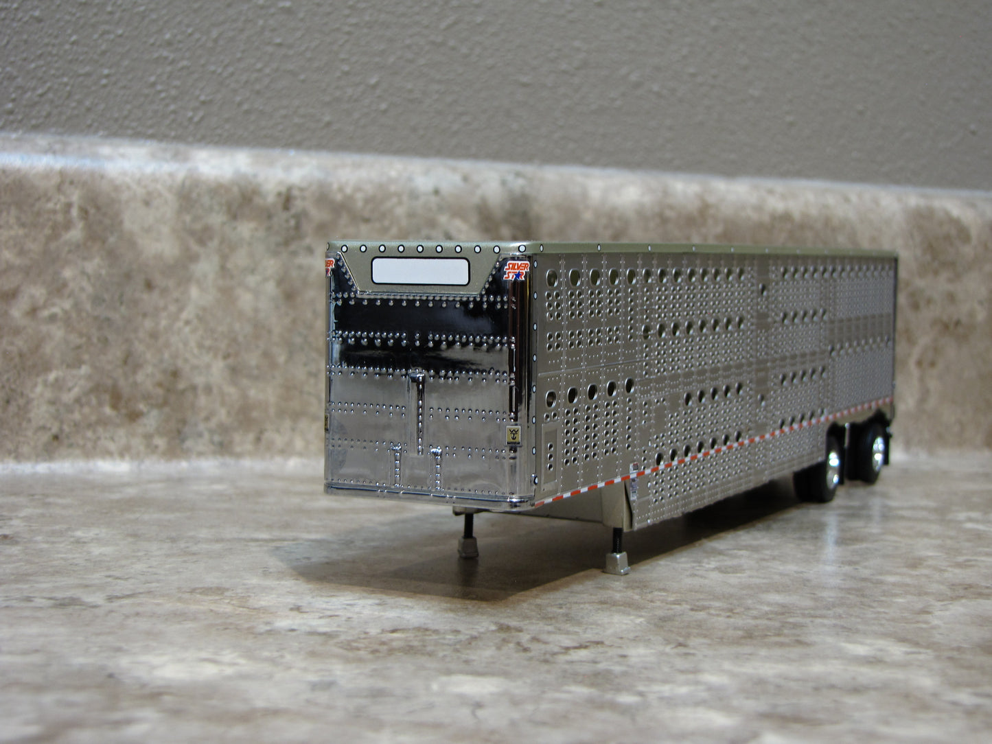 TRL 1105 Silver Sided White Lights Wilson Spread-Axle Livestock Trailer