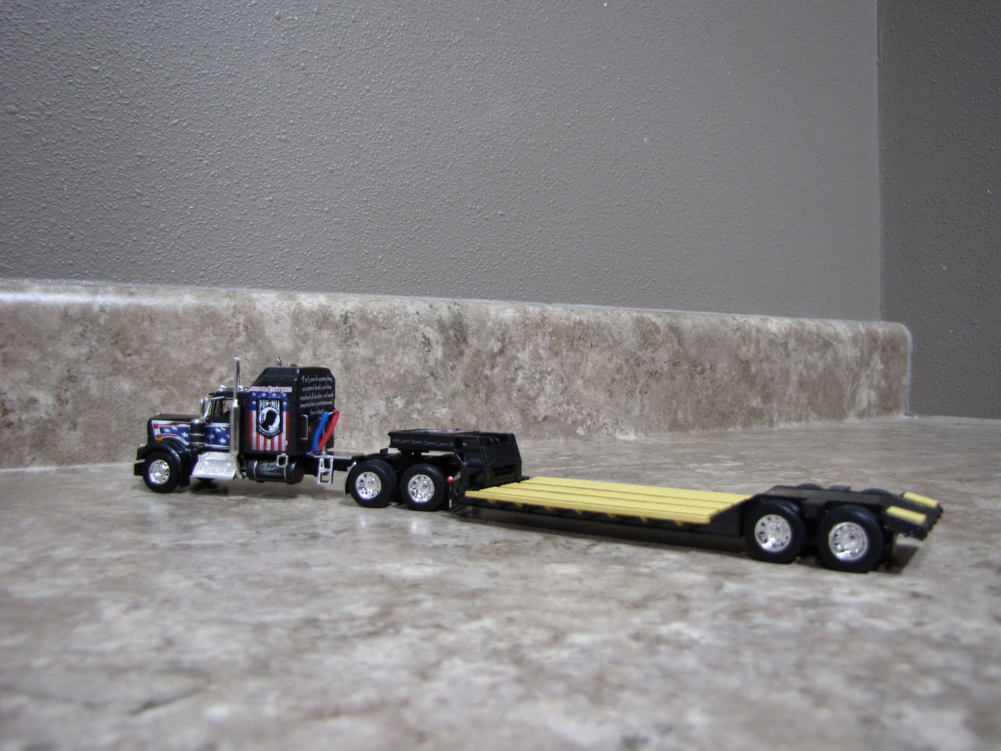 #60-1312 Kenworth W900A POW/MIA with Aerodyne sleeper with Rogers lowboy