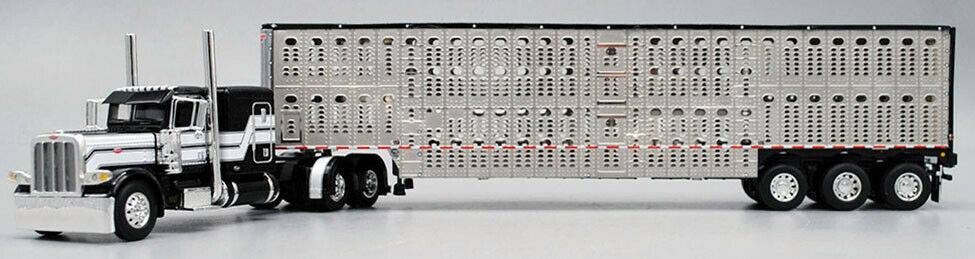 RETIRED #60-0520 Black & White 389 Peterbilt Livestock Set RETIRED #60-0520 Black & White 389 Peterbilt Livestock Set