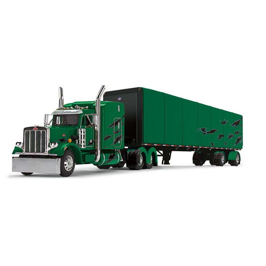 #60-1607 1/64 Peterbilt 359 w/ Utility Roll Tarp Trailer Green