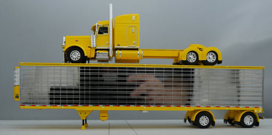 60-1733 Yellow Chrome 1/64 DCP Peterbilt 389 w/ Utility Refrigerated Trailer