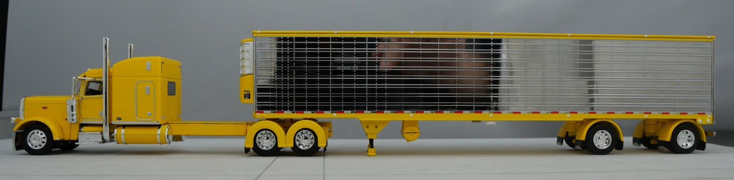 60-1733 Yellow Chrome 1/64 DCP Peterbilt 389 w/ Utility Refrigerated Trailer