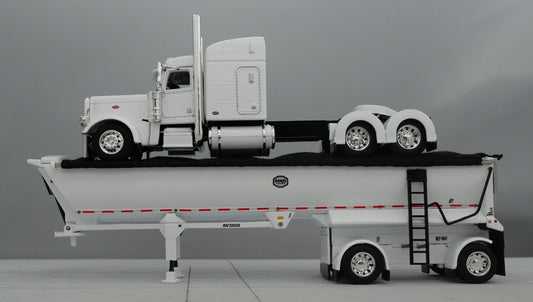 60-1739 1/64 DCP Peterbilt 389 w/ Mac Round Dump Trailer White White