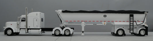 60-1739 1/64 DCP Peterbilt 389 w/ Mac Round Dump Trailer White White