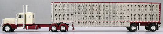 #60-1837 Maroon / Cream Peterbilt w/ Wilson Livestock Trailer