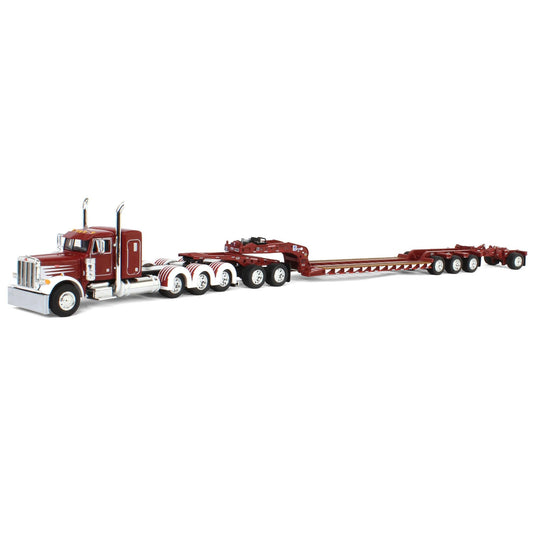 #60-2015 Cherry Red / White Peterbilt 379 w Lowboy Jeep & Stinger