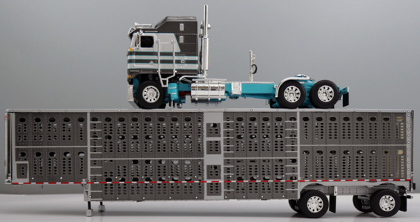 #60-2123 Gray Teal Kenworth K100 COE Wilson Livestock Trailer