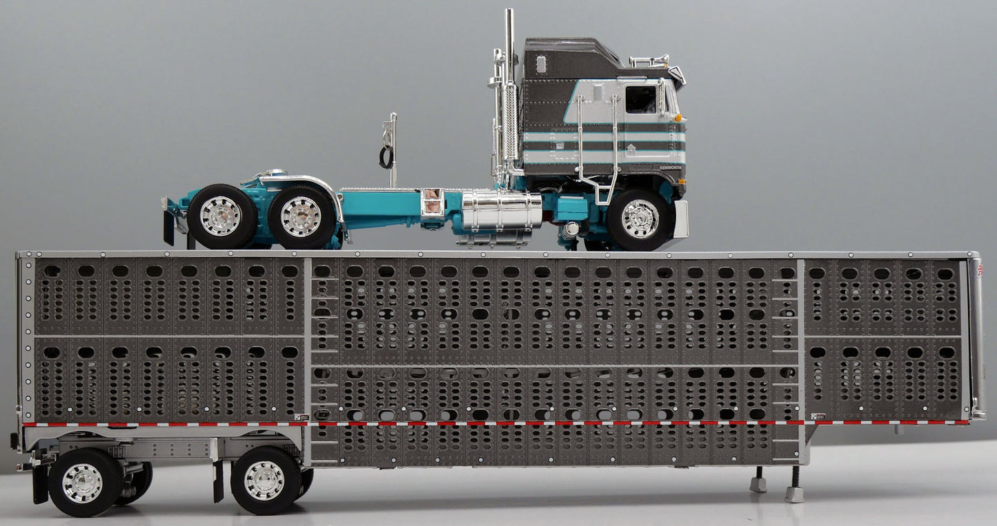 #60-2123 Gray Teal Kenworth K100 COE Wilson Livestock Trailer