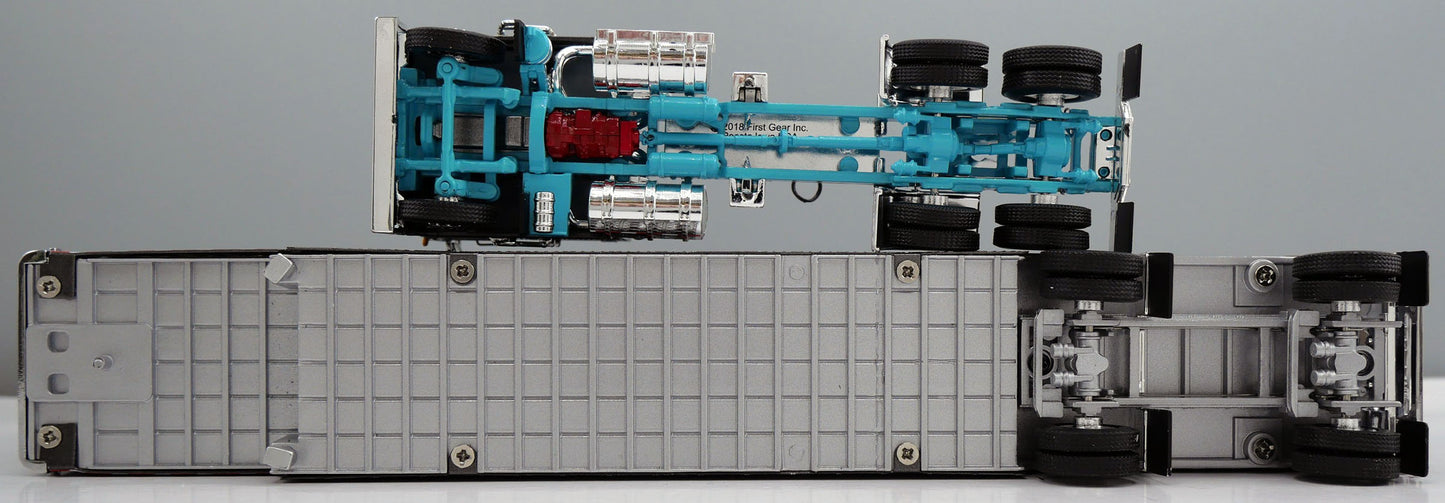 #60-2123 Gray Teal Kenworth K100 COE Wilson Livestock Trailer