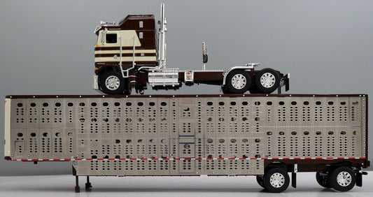 #60-2124 Brown Cream Kenworth K100 COE Wilson Livestock Trailer