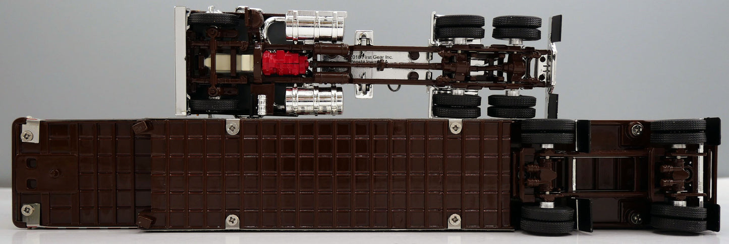 #60-2124 Brown Cream Kenworth K100 COE Wilson Livestock Trailer