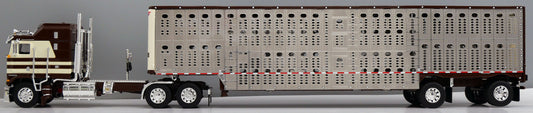 #60-2124 Brown Cream Kenworth K100 COE Wilson Livestock Trailer