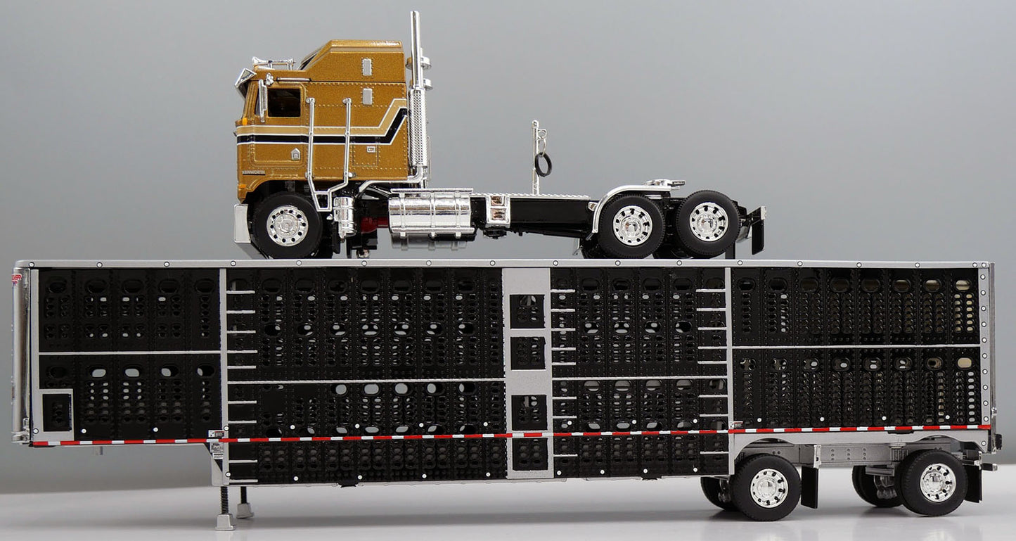 #60-2125 Gold Black Kenworth K100 COE Wilson Livestock Trailer