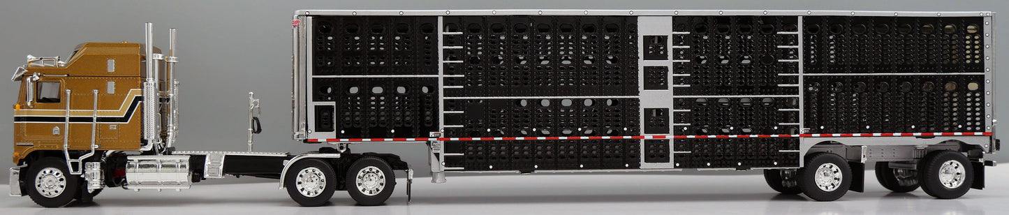 #60-2125 Gold Black Kenworth K100 COE Wilson Livestock Trailer