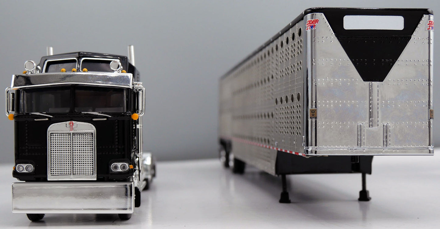 #60-2126 Black Kenworth K100 COE Wilson Livestock Trailer