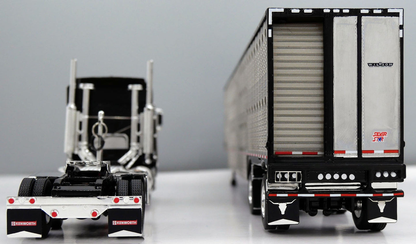 #60-2126 Black Kenworth K100 COE Wilson Livestock Trailer