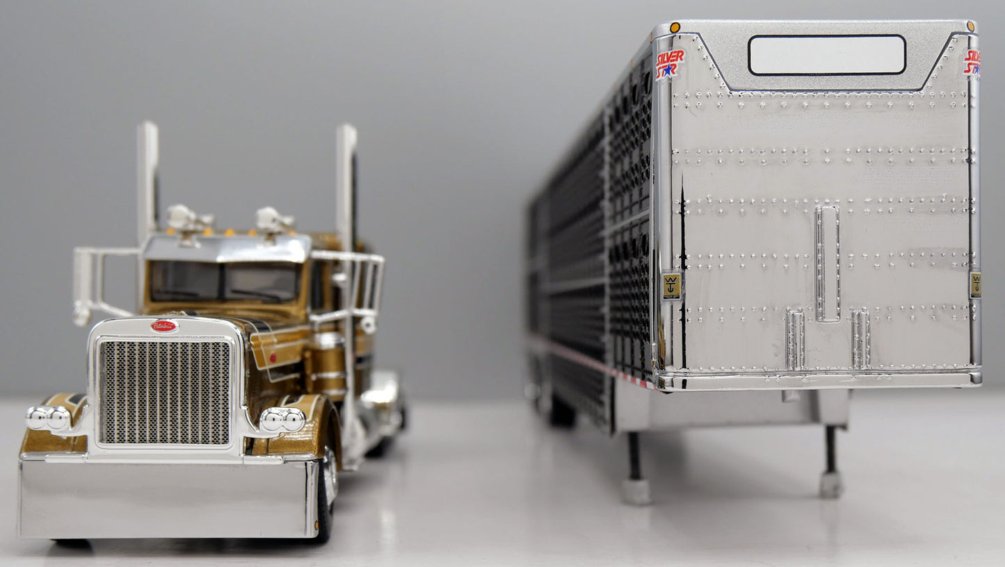 #60-2243 Gold/Black Peterbilt w/ Wilson Livestock Trailer