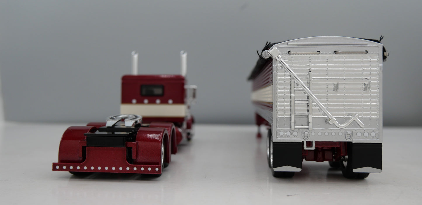 #60-2275 Maroon Cream Peterbilt w/ Wilson Grain Trailer