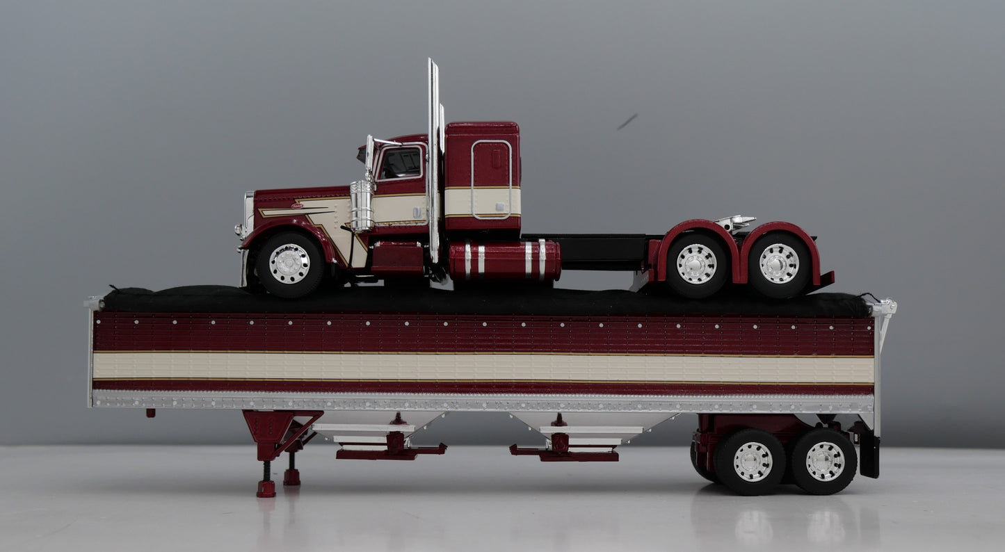 #60-2275 Maroon Cream Peterbilt w/ Wilson Grain Trailer