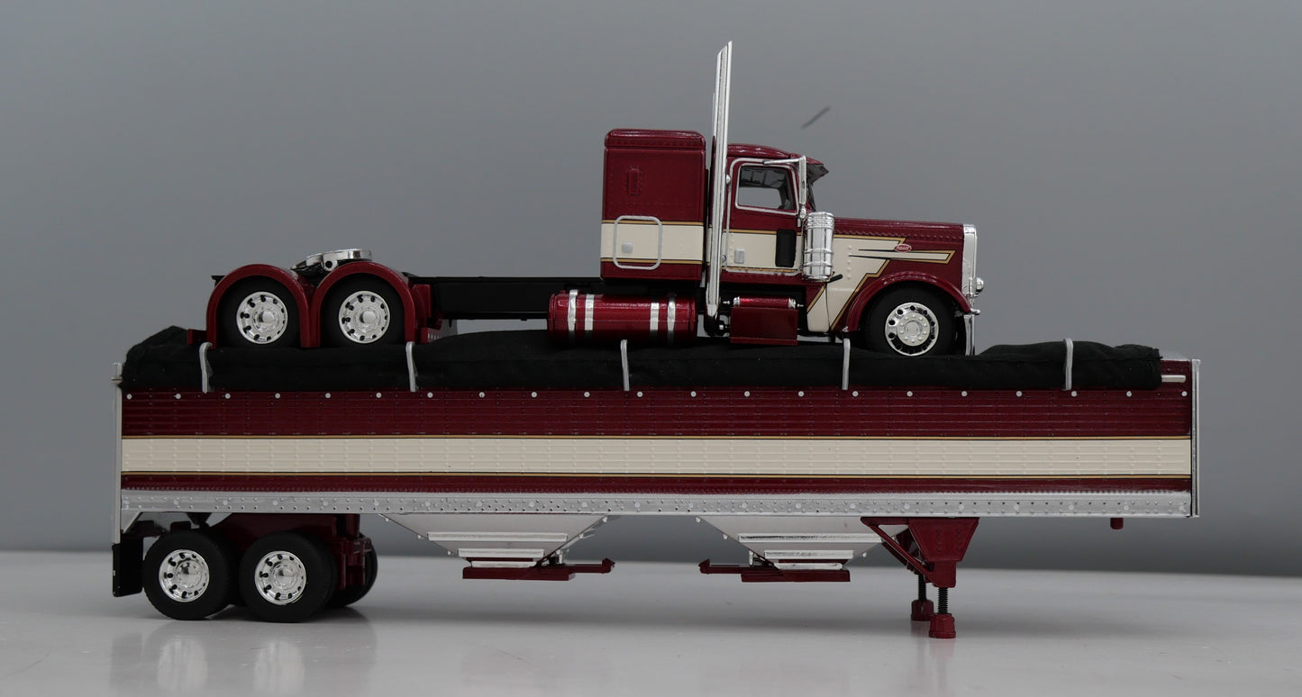 #60-2275 Maroon Cream Peterbilt w/ Wilson Grain Trailer