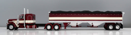 #60-2275 Maroon Cream Peterbilt w/ Wilson Grain Trailer