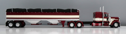 #60-2275 Maroon Cream Peterbilt w/ Wilson Grain Trailer