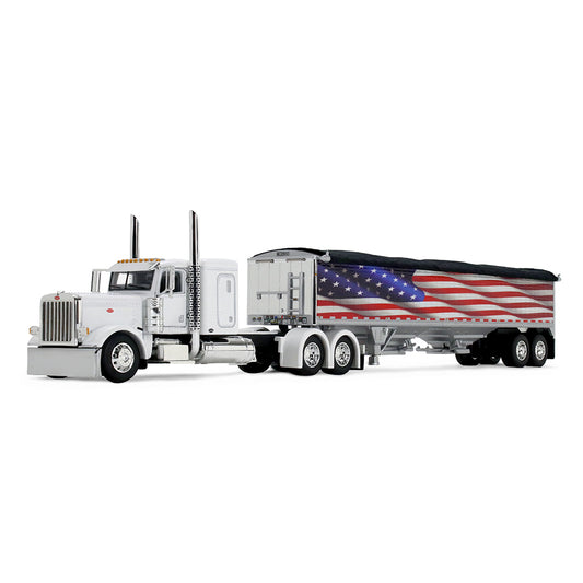 #69-2368 Wilson USA 250 White Peterbilt 389 & Wilson Grain Trailer