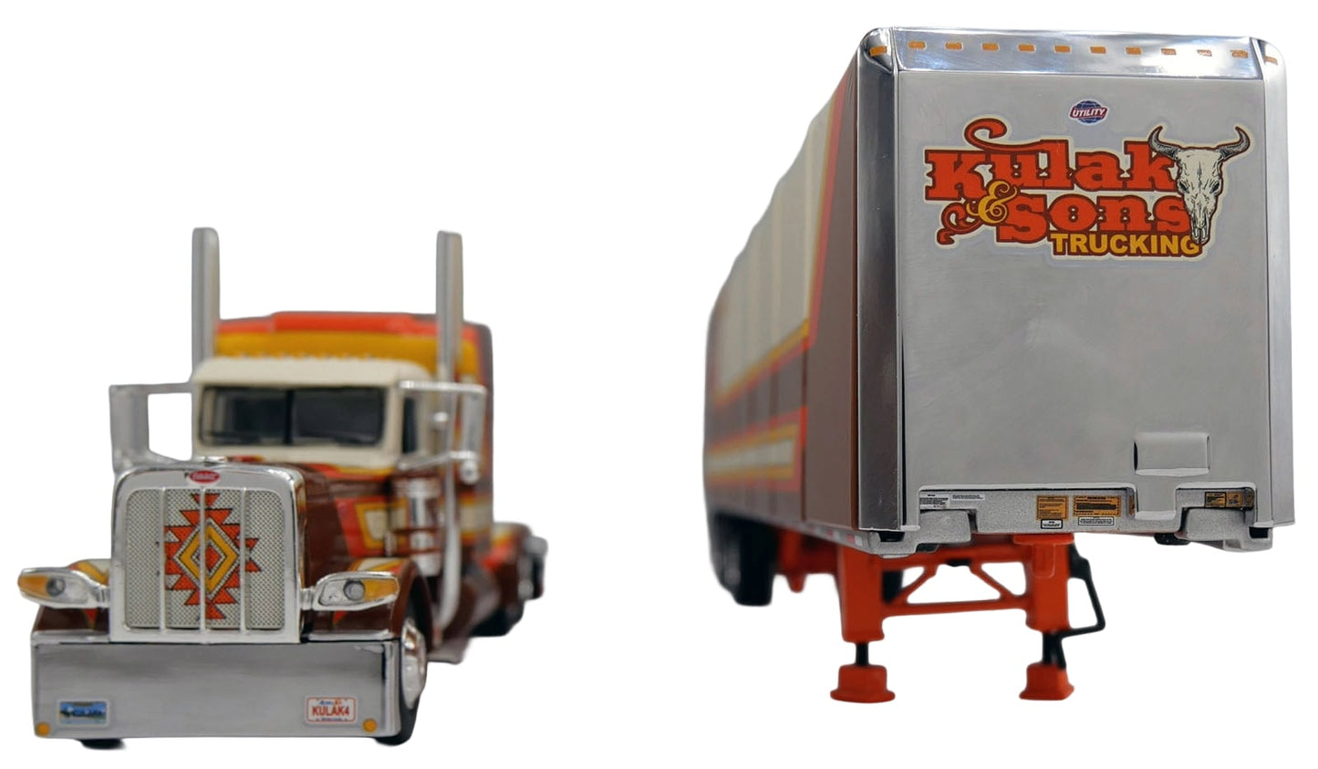 #60-2215 Kulak & Sons 4 Peterbilt 389 w/ Utility Roll Tarp Trailer