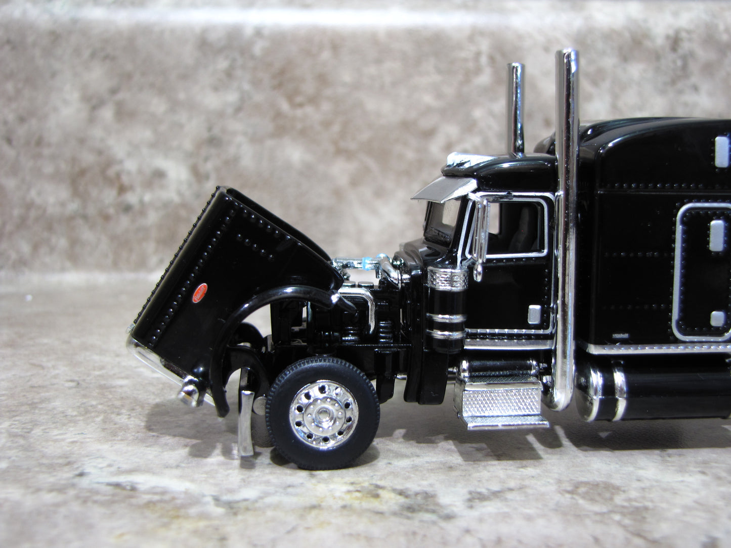 CAB 1737 Black 389 Peterbilt Semi Truck