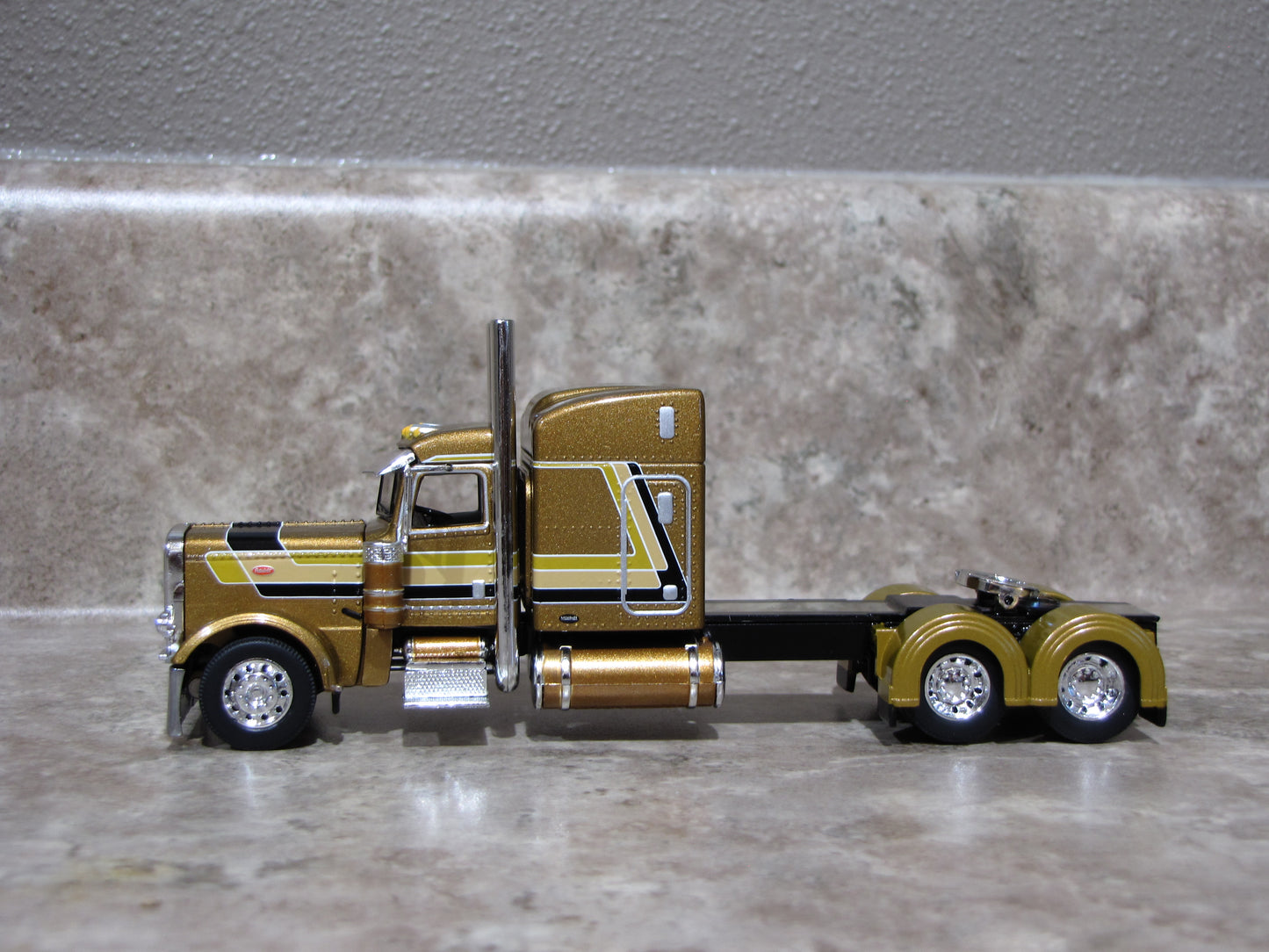 CAB 1741 Gold 389 Peterbilt Semi Truck