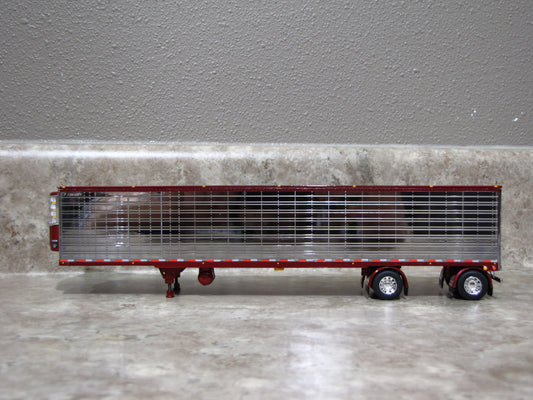 TRL 1734 Chrome Maroon Utility Refrigerated Spread Axle Trailer