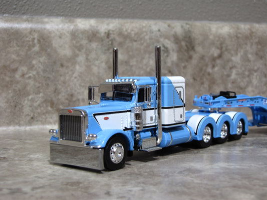 DCP #60-1972 Baby Blue Peterbilt 389 W Lowboy Trailer